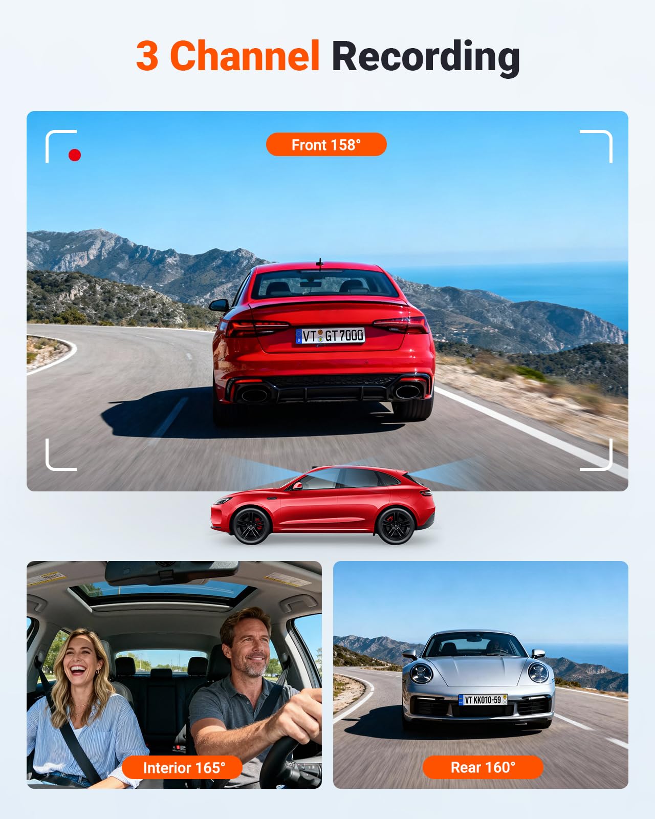 Vantrue N4S cámara interior enfocando pasajero para seguridad y pruebas