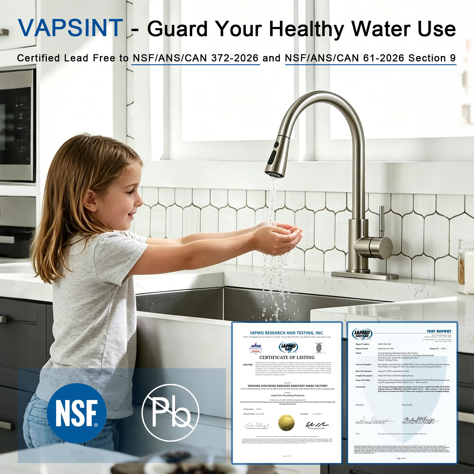 VAPSINT montaje compatible con uno a tres agujeros para instalación rápida y sencilla