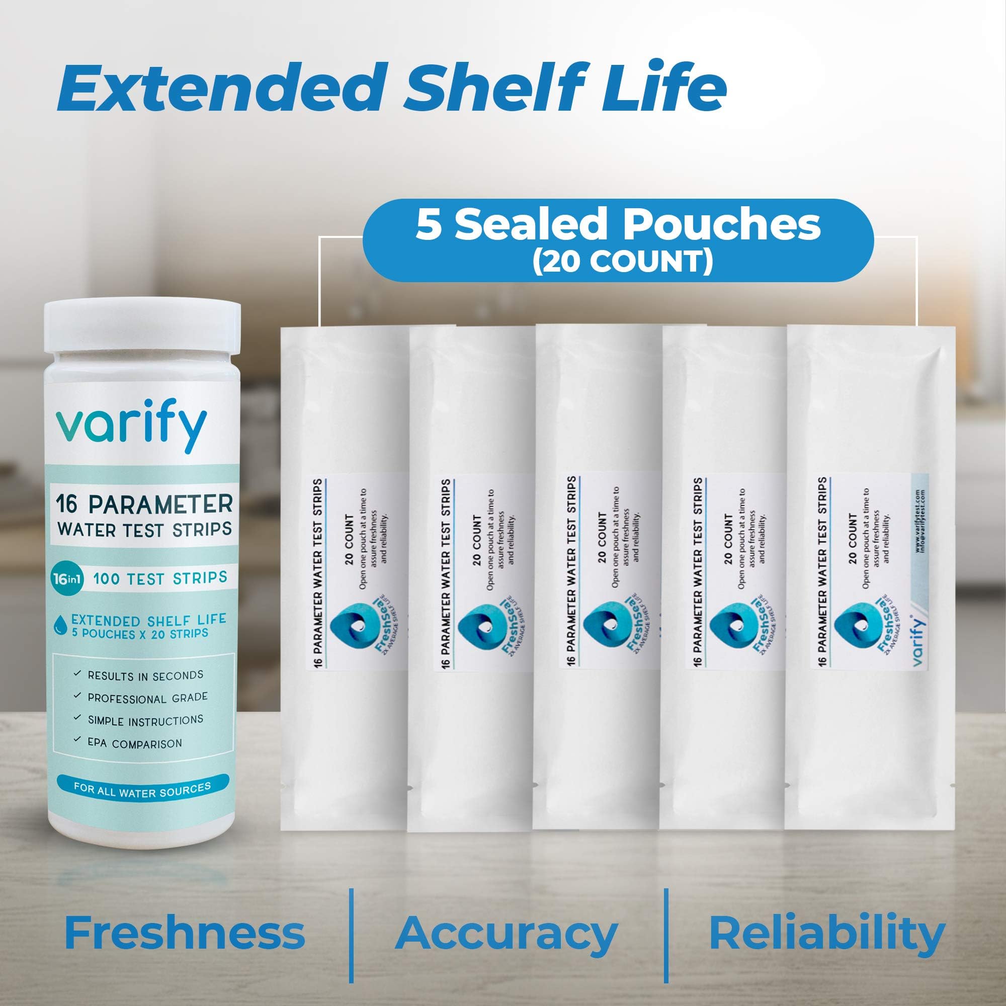 Varify comparación de tamaño junto a una mano, portable y fácil de almacenar