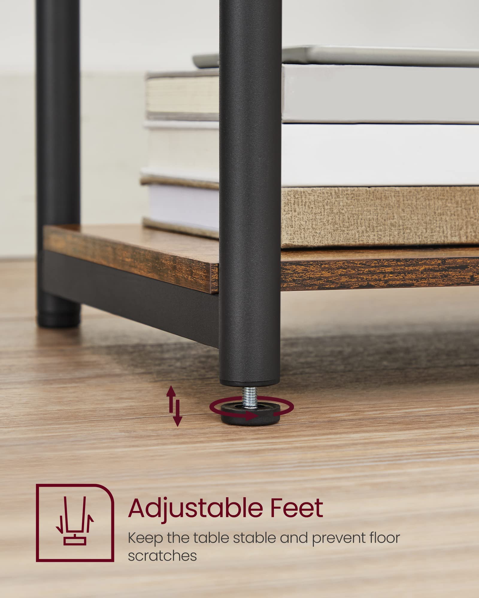 VASAGLE adjustable foot detail protecting floors and improving stability