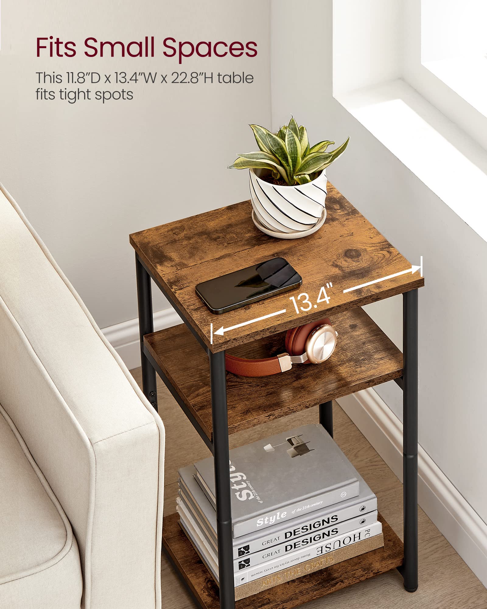 VASAGLE styled in living room indicating versatile accent table use