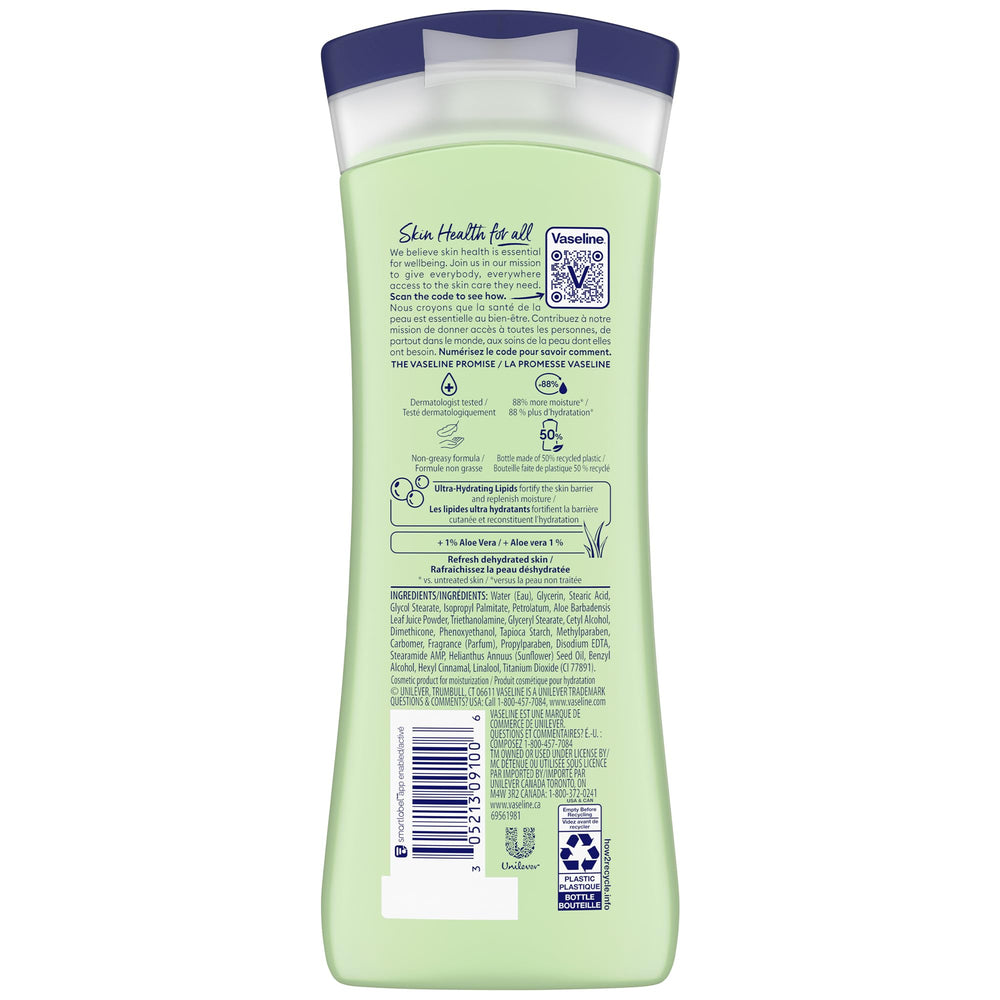 Vaseline textura de loción mostrando microgotas y absorción rápida