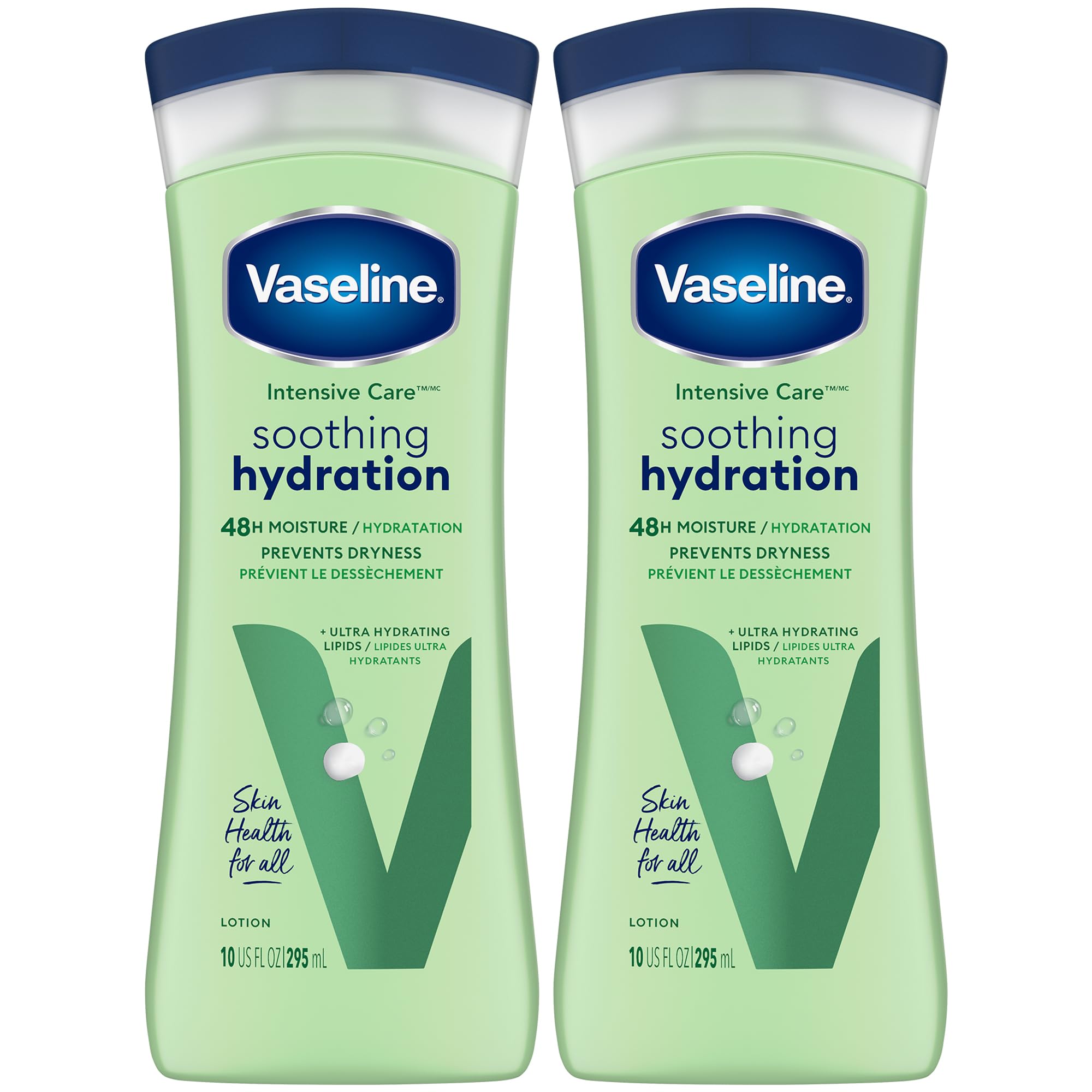 Vaseline frasco frontal con etiqueta visible y beneficio de hidratación prolongada
