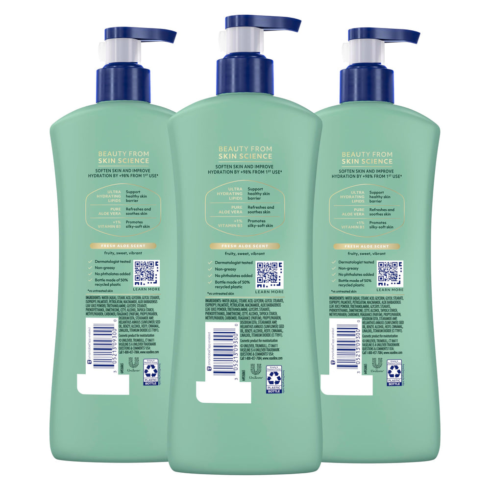Vaseline lotion texture close-up demonstrating smooth, fast-absorbing hydration