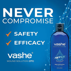 Vashe bottle in hand size comparison showing convenient 8.5 fl oz