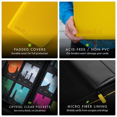 Vault X cards in pocket close-up illustrating archival-safe protection