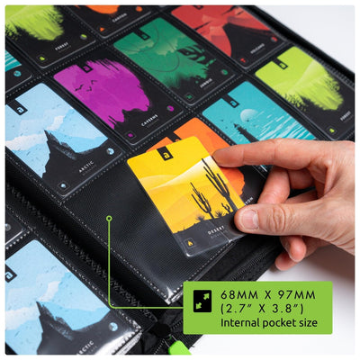 Vault X pocket beside ruler showing pocket size and sleeve compatibility