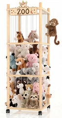 Vecxoty torre vista frontal que ahorra espacio y organiza peluches