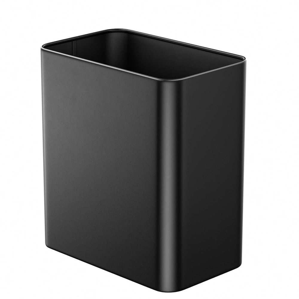 Veelesa vista frontal del cubo negro mate, aspecto moderno y ahorro de espacio