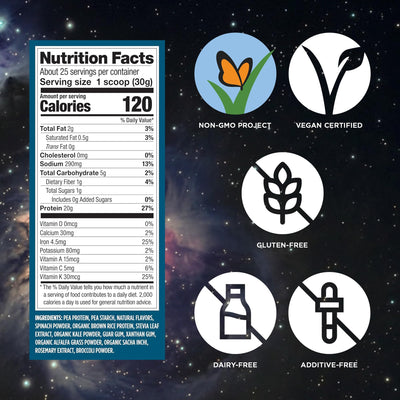 Prepared Vega shake in glass showing creamy vanilla taste benefit