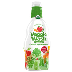 Veggie Wash etiqueta con sello USDA Certified Organic destacando la certificación