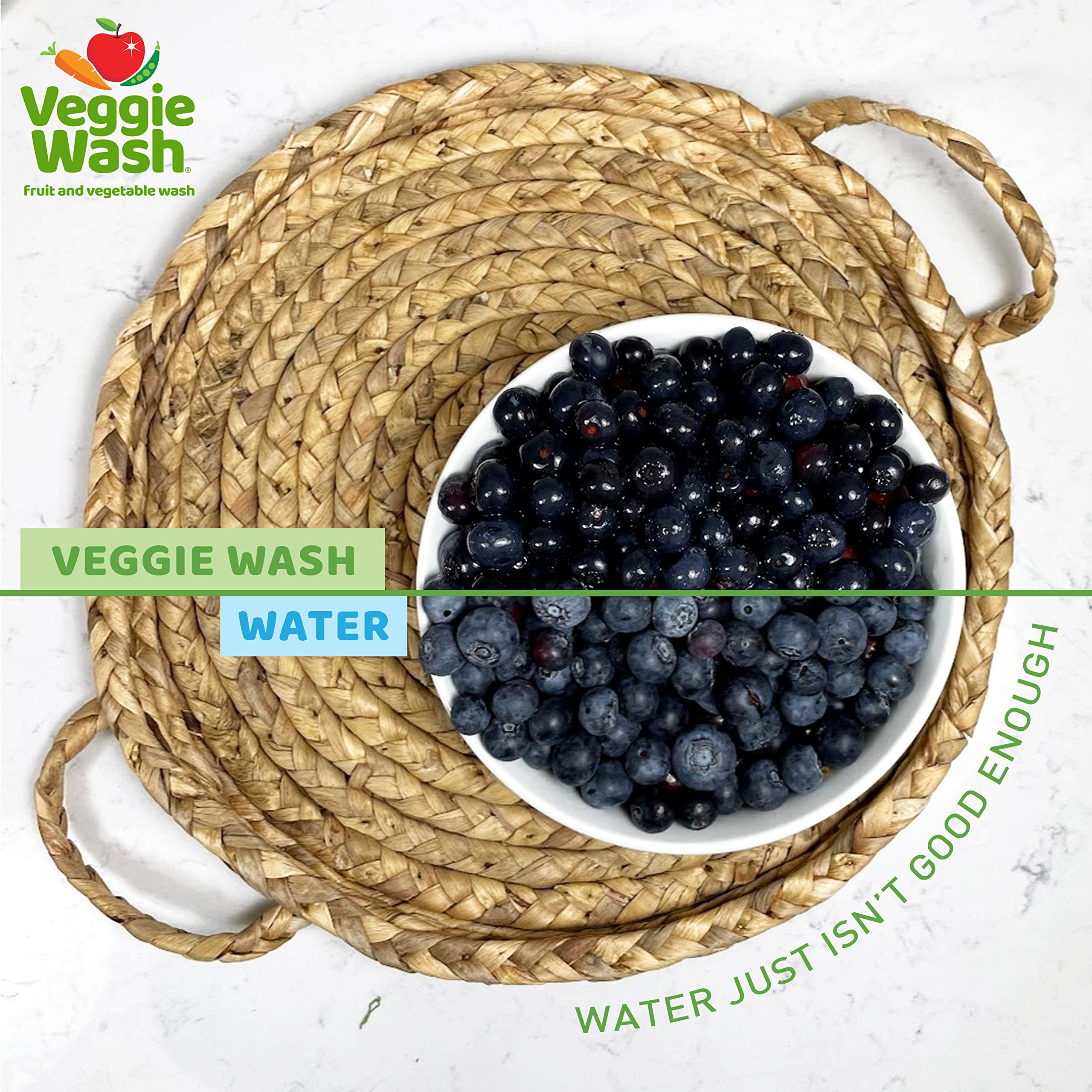 Veggie Wash recarga junto a dispensador reutilizable reduciendo residuos plásticos