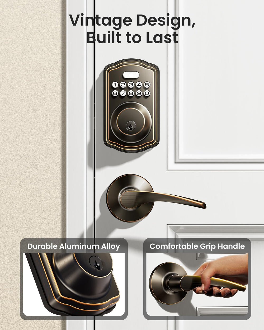 Veise KS01B ergonomic lever handle detail demonstrating comfortable grip and refined design
