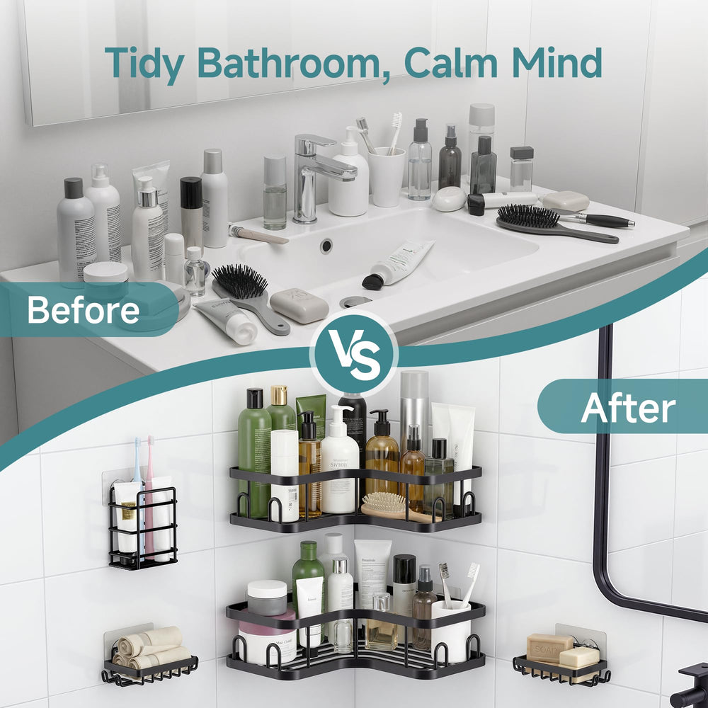 Veken estante en baño moderno, aspecto ordenado y elegante