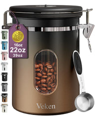 Veken copper canister front view showing sleek design and compact storage benefit