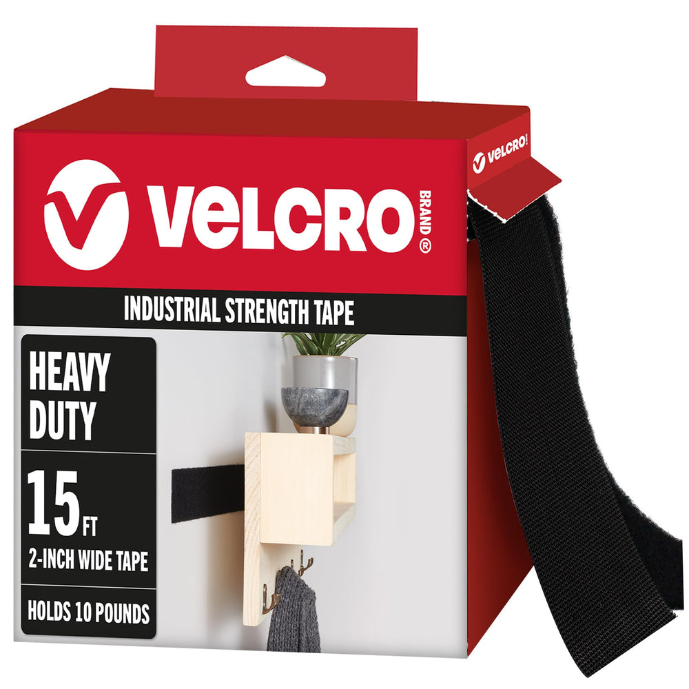 VELCRO empaque frontal mostrando cinta negra y longitud, ayuda a identificar producto