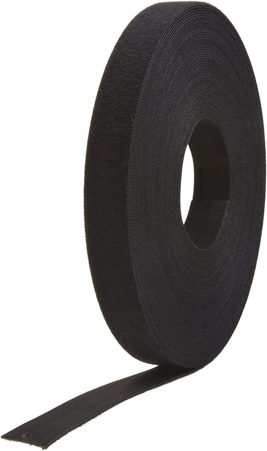VELCRO rollo frontal mostrando la longitud y color negro para organización duradera