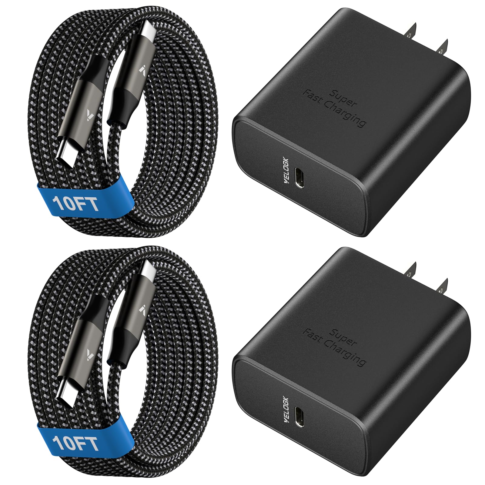 VELOGK adaptador frontal 45W mostrando puerto USB-C y carga rápida