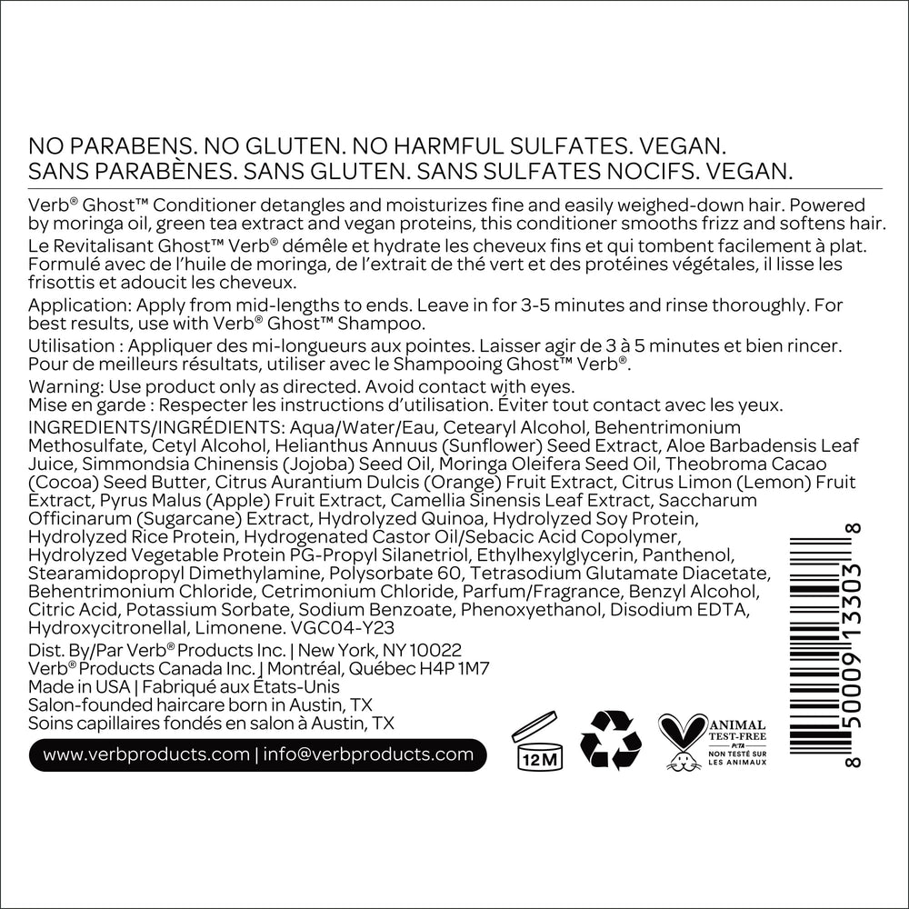 VERB ingredientes moringa y té verde del Ghost que nutren y aportan brillo