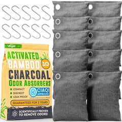 Vergali front packaging showing ten charcoal odor bags and benefits