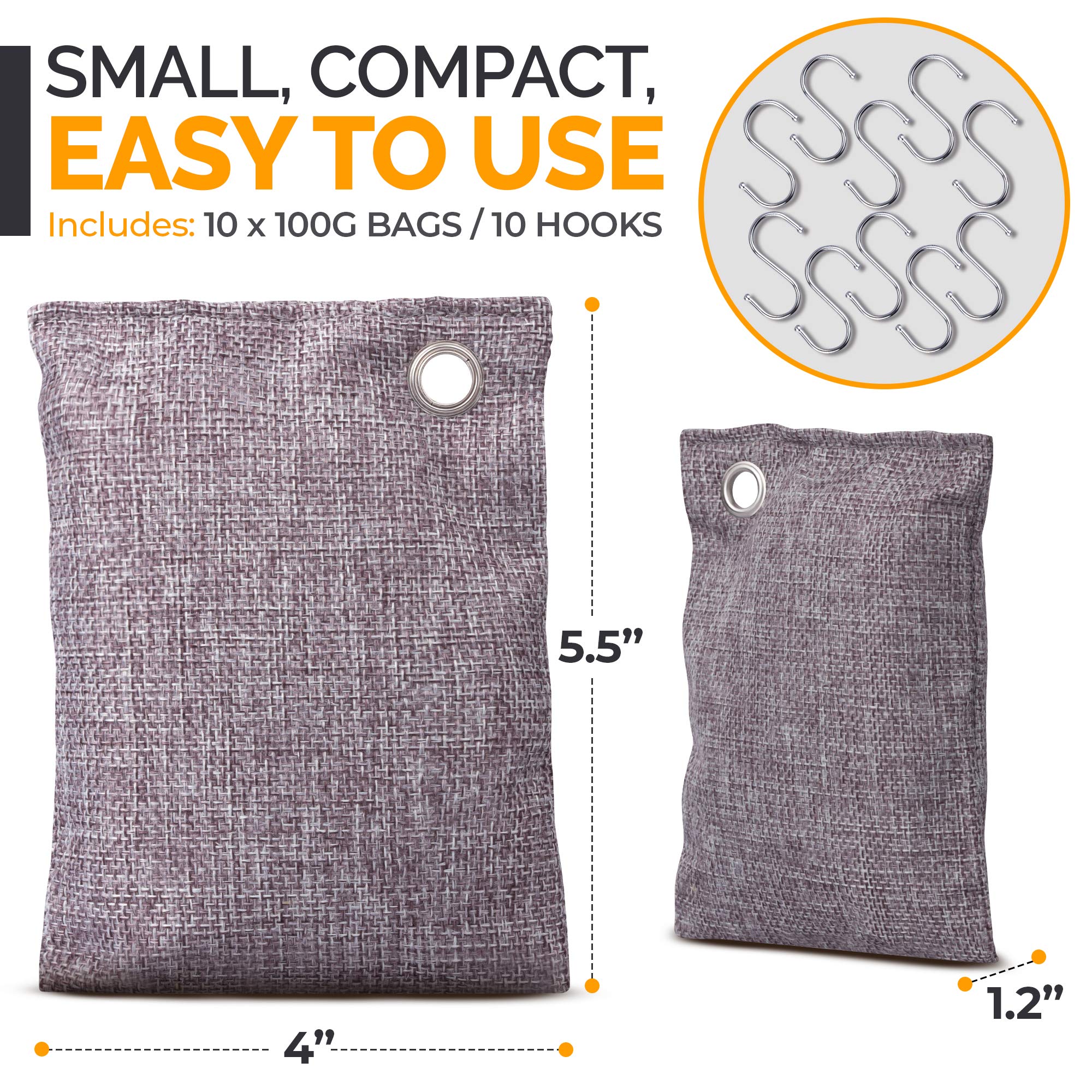Vergali charcoal bag placed under car seat freshening vehicle air