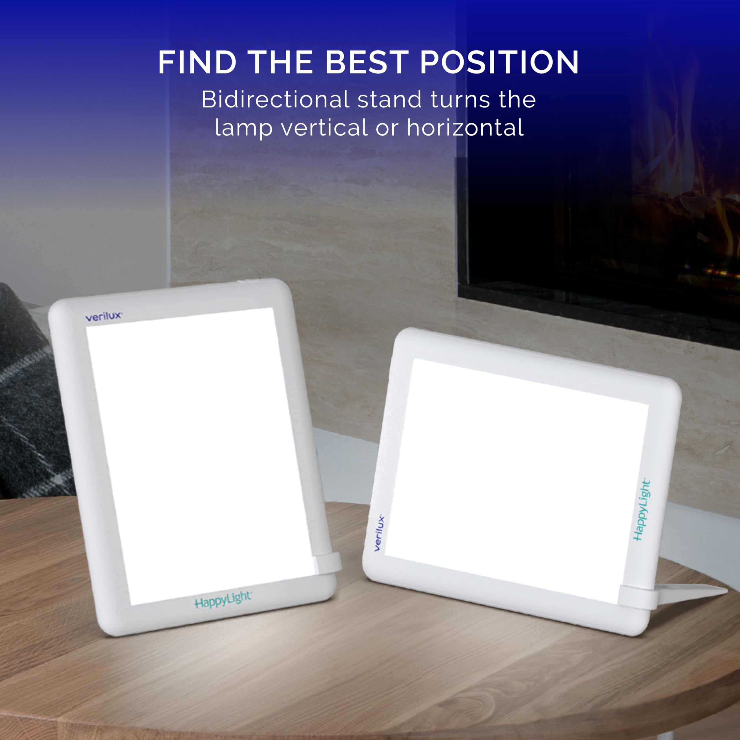 Verilux HappyLight Lucent comparado con una tablet para referencia de tamaño