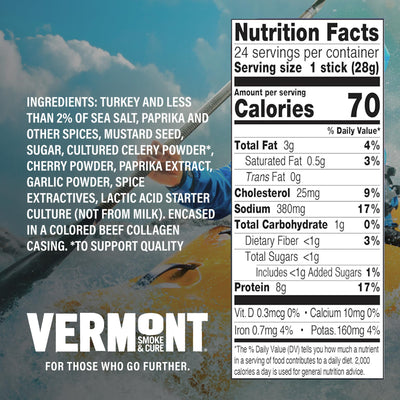 Vermont Smoke & Cure caja abierta con 24 unidades señalando cantidad y almacenamiento