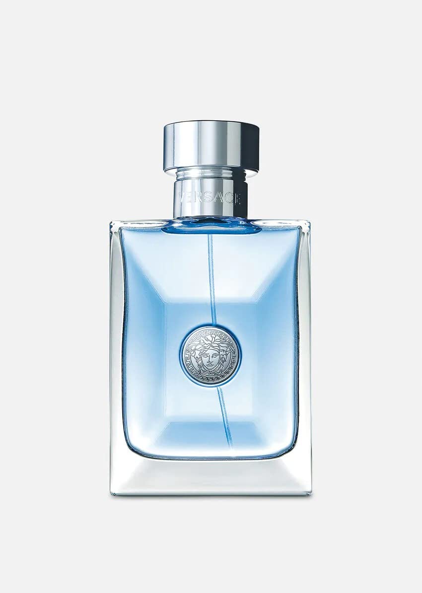 Versace Pour Homme bottle with box emphasizing premium packaging and gift-ready appeal