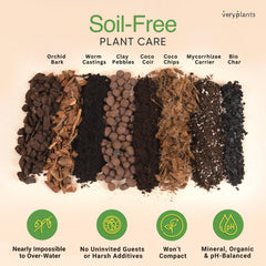 veryplants primer plano de textura chunky del sustrato, buen drenaje