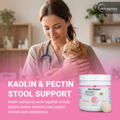 Vetoquinol Pro-Pectalin detalle de la textura de la tableta, fórmula absorbente