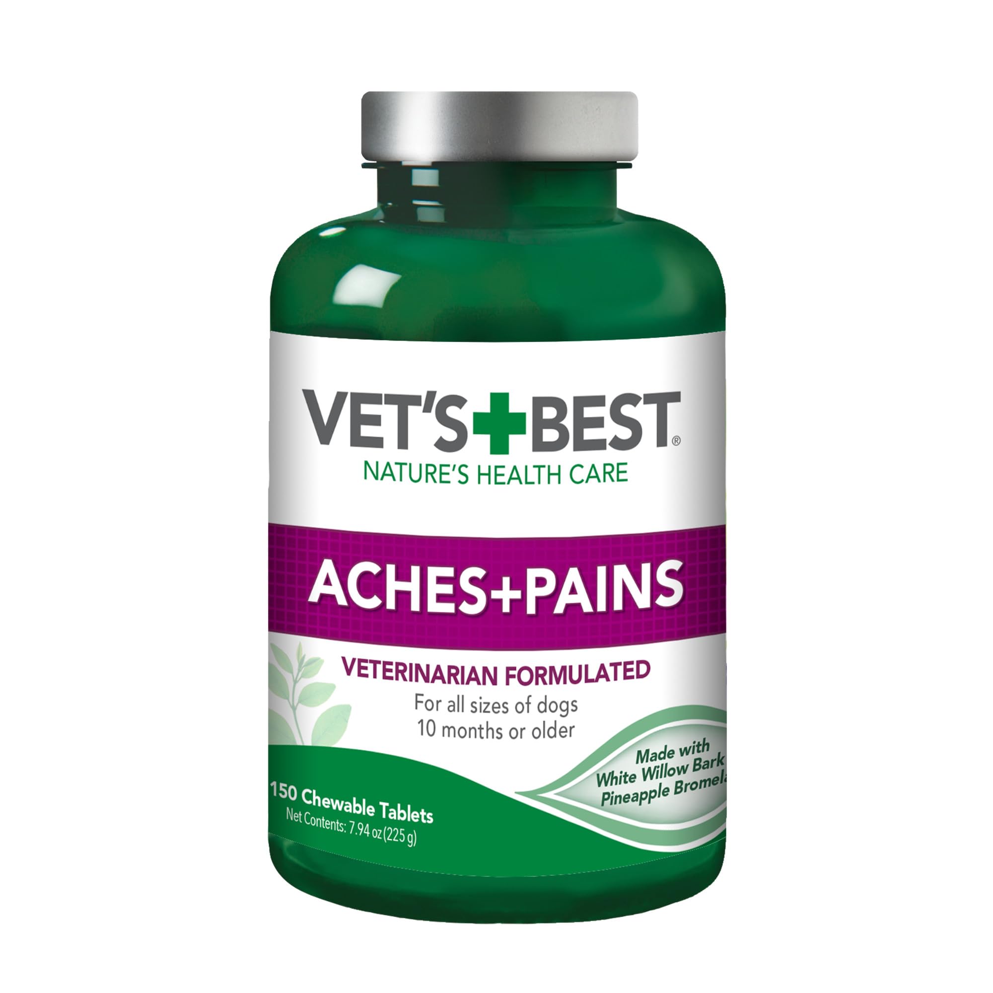 Vet's Best frente del envase mostrando 150 tabletas y beneficios naturales