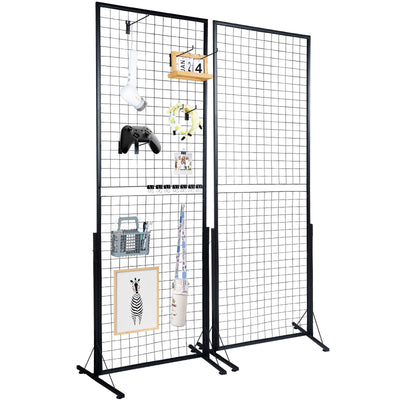 VEVOR front view of gridwall panels showing full organized display and clear hanging space