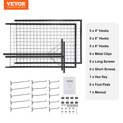 VEVOR gridwall with person beside it illustrating height and scale for planning layout