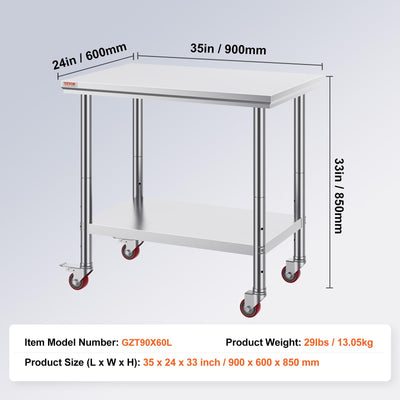 VEVOR work table in commercial kitchen demonstrating professional-grade utility in service