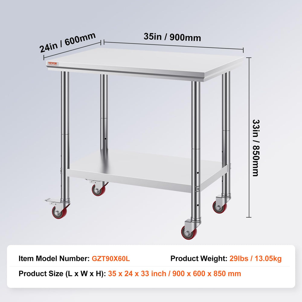 VEVOR work table in commercial kitchen demonstrating professional-grade utility in service