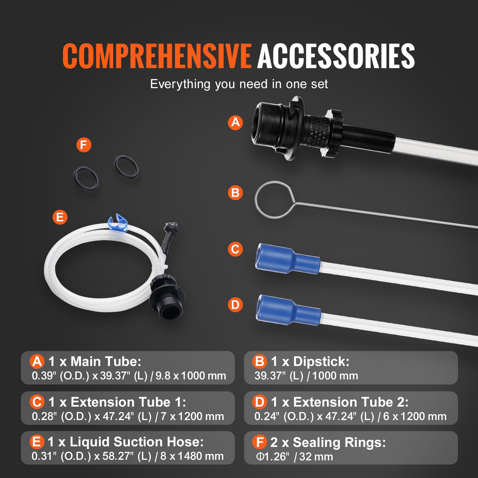 VEVOR conjunto de tubos y anillos de sellado listos para diferentes trabajos