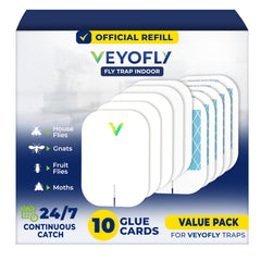 VEYOFLY front packaging of 10 refill boards showing ready supply and convenience