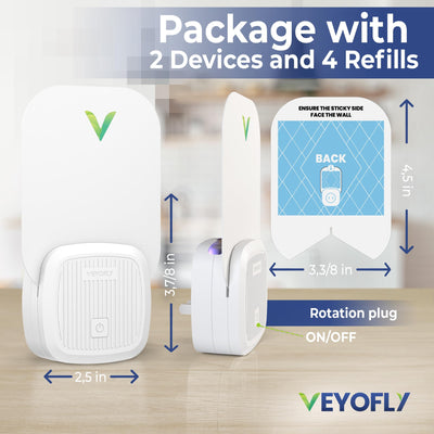 VEYOFLY plug detail showing cordless outlet connection and easy mount