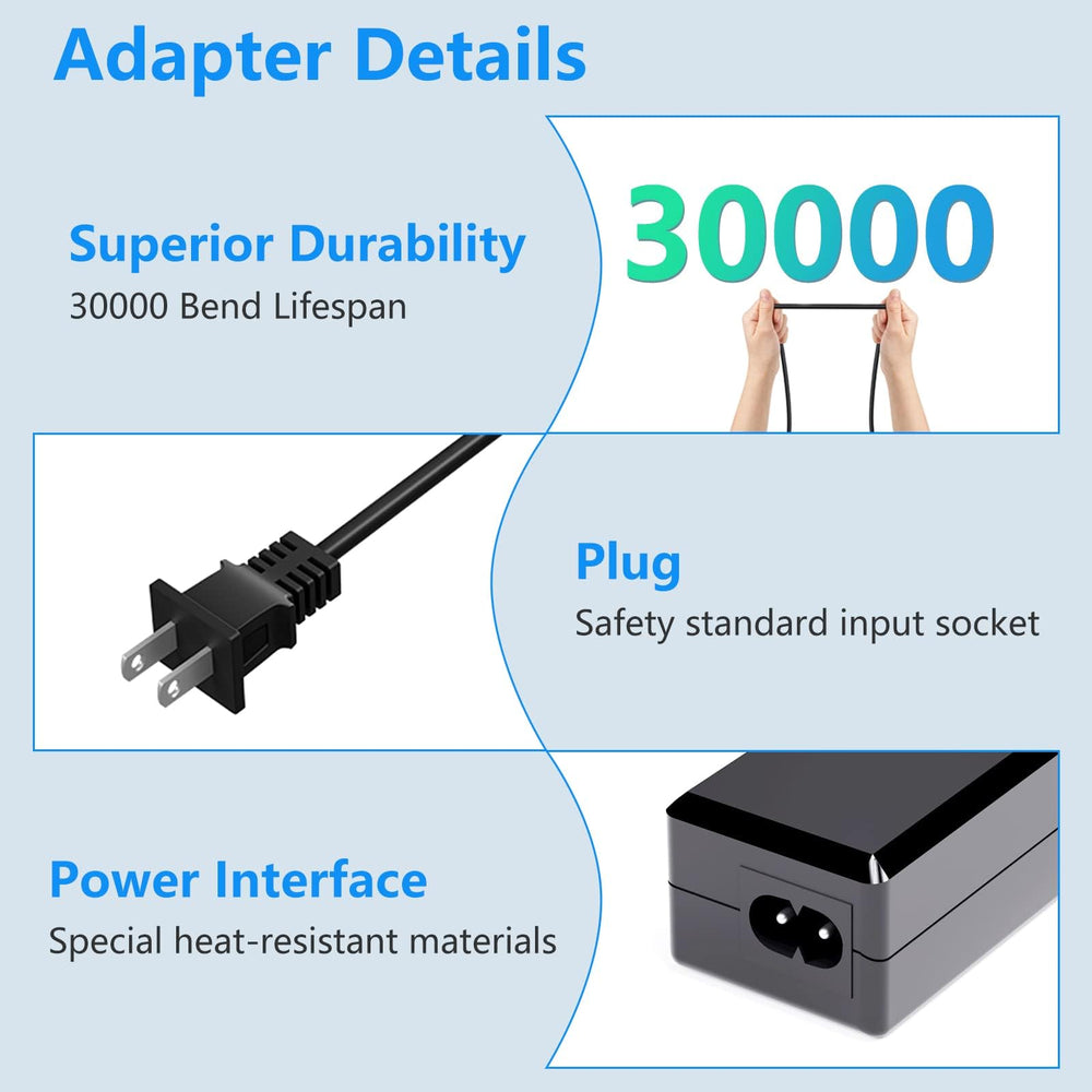 vhbw etiqueta con especificaciones 42V 2A visible, confirma compatibilidad