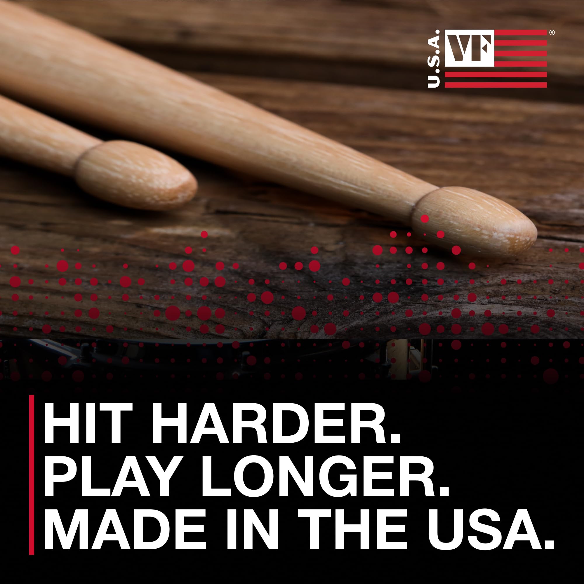 Vic Firth paquete y etiqueta profesional que protege las baquetas