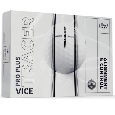 Vice Golf Tracer front packaging showing design and benefits