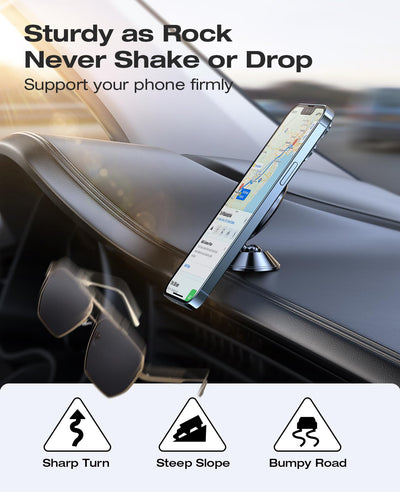 VICSEED with phone attached side view showing stable grip during driving benefit