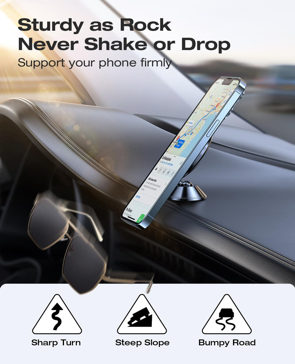 VICSEED with phone attached side view showing stable grip during driving benefit
