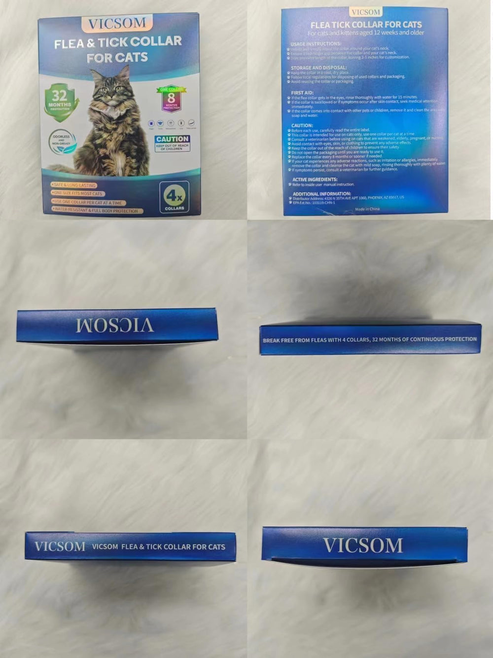 VICSOM empaque con información visible sobre duración y modo de uso