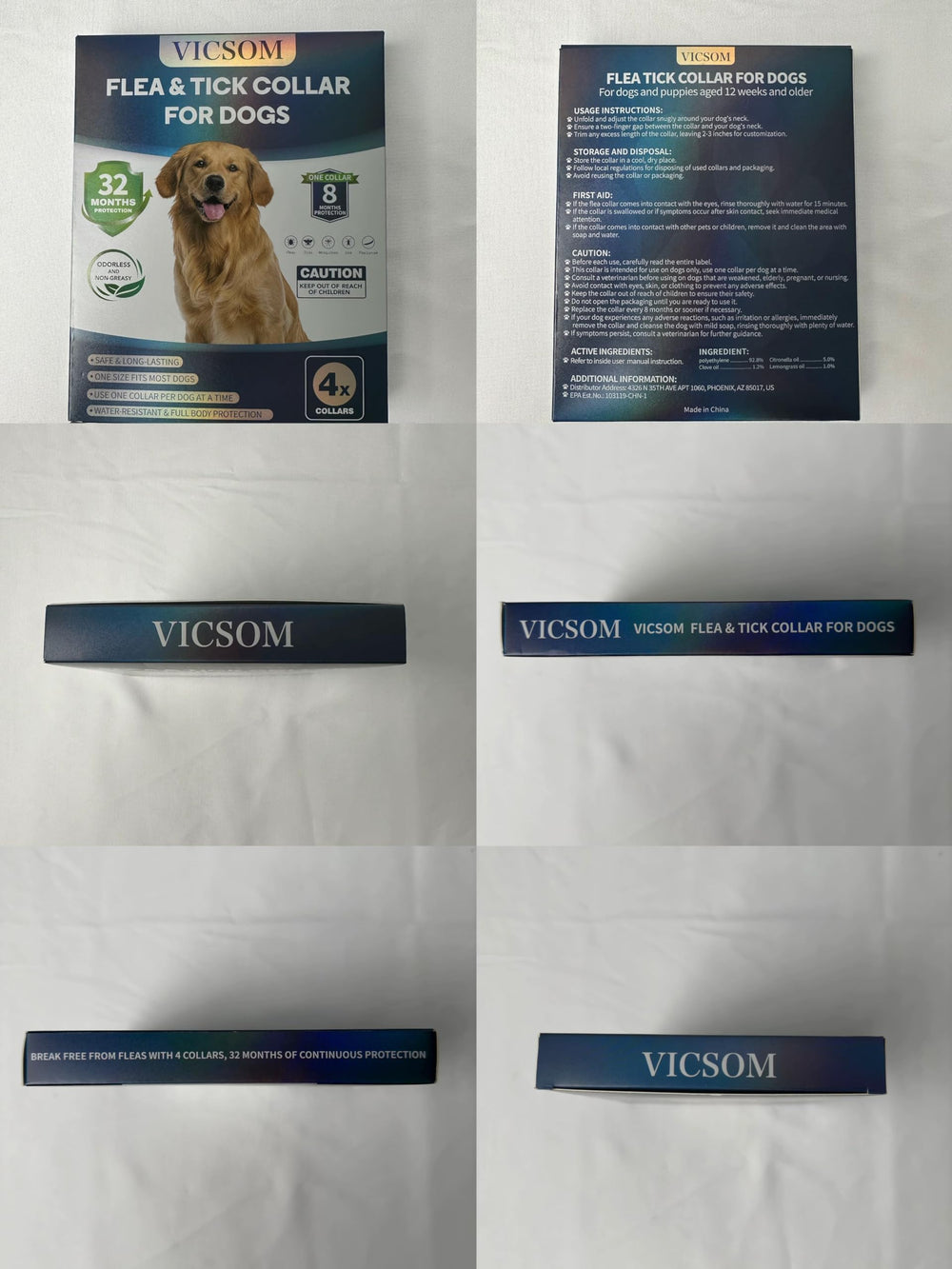 VICSOM etiqueta con instrucciones claras para un uso seguro y adecuado