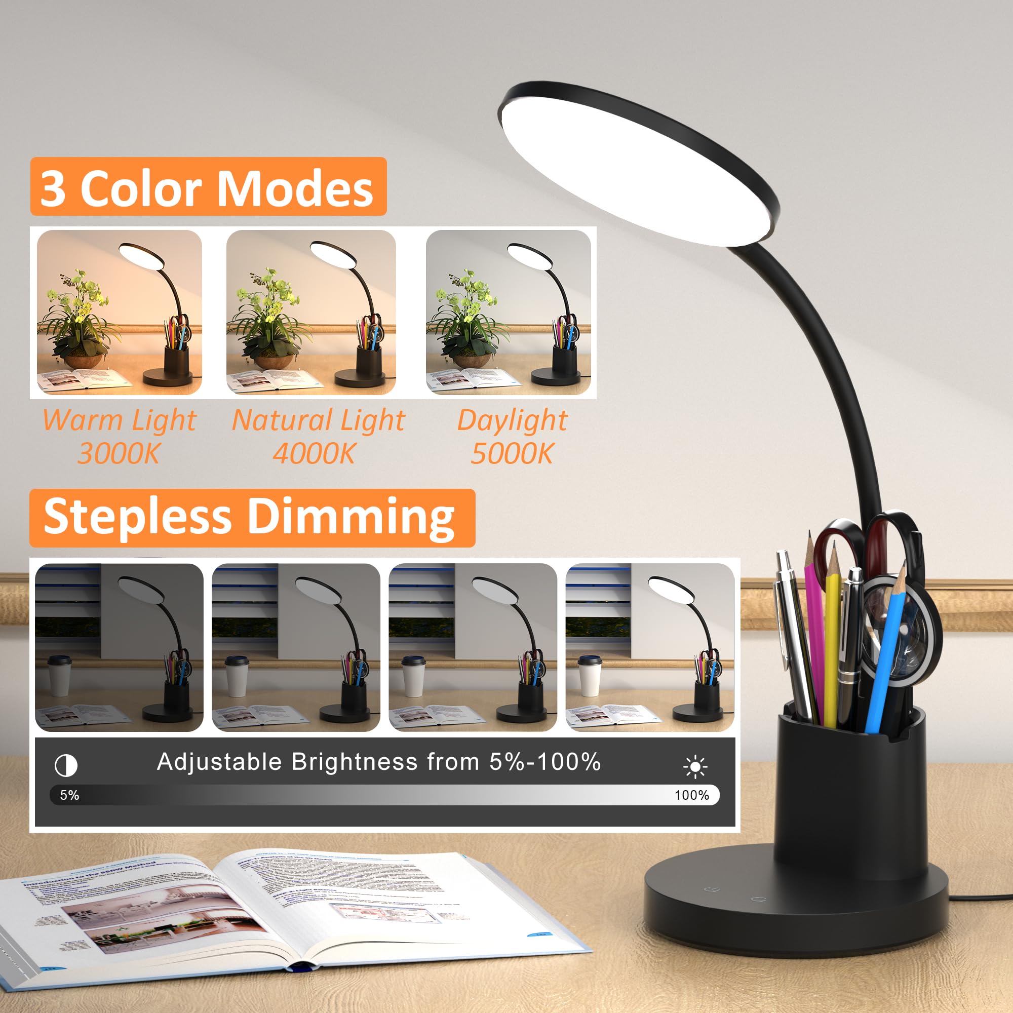 Vicsoon primer plano de los 60 LEDs que ofrece luz uniforme y sin parpadeo