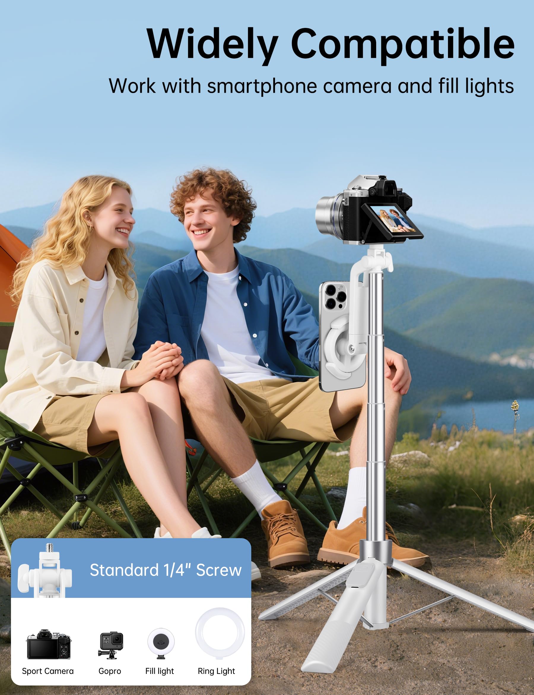 Victiv tripod used by vlogger outdoors showing stable footage on uneven ground benefit
