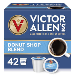 Victor Allen's caja frontal con 42 cápsulas y etiqueta del blend clásico