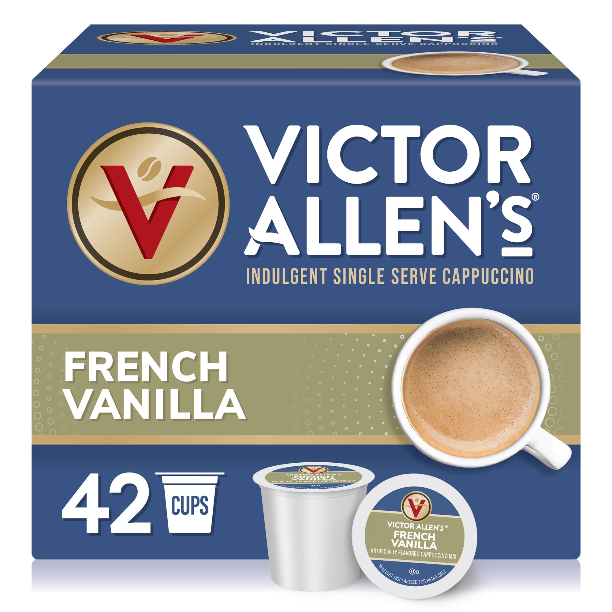 Victor Allen's front box view showing 42 pods and brand, convenient supply