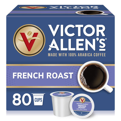 Victor Allen's front box showing 80-count pack and bold roast benefit